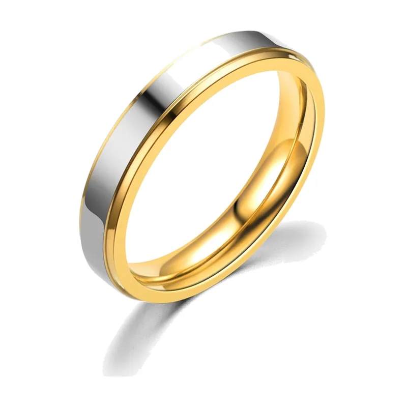 Two-Tone Polished Band Ring, 316L Stainless Steel