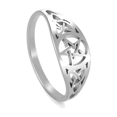 Keltischer Knoten und Pentagramm Ring für Herren, Edelstahl