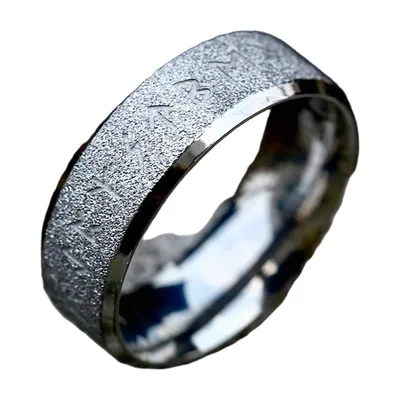 Odin Wikinger Runenring, mattiertes 316L Edelstahl
