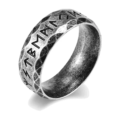 Odin Wikinger Runenring, Antik-Finish aus 316L Edelstahl