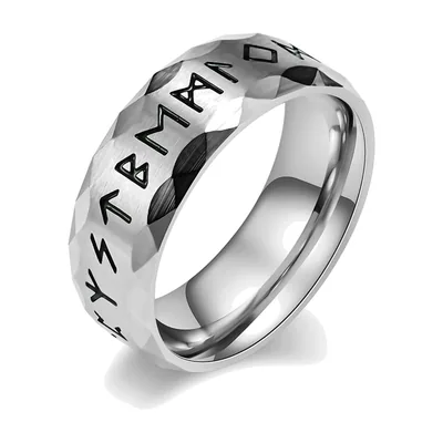 Odin Nordische Runen Ring für Herren, Edelstahl