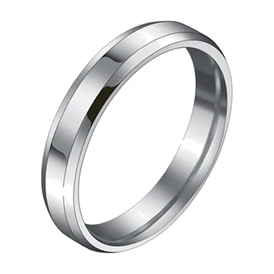 Anillo de Banda Pulido, Estilo Minimalista 4mm, Acero Inoxidable