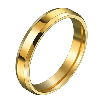 Anillo de Banda Pulido, Estilo Minimalista 4mm, Acero Inoxidable