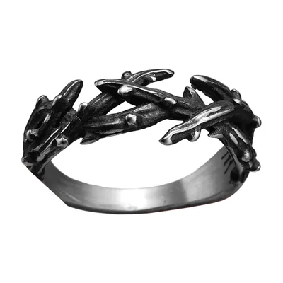 Thorn Crown Band Ring, Gothic Style, Stainless Steel