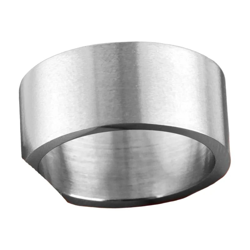 Brushed Stainless Steel Band Ring, Minimalist Flat Profile