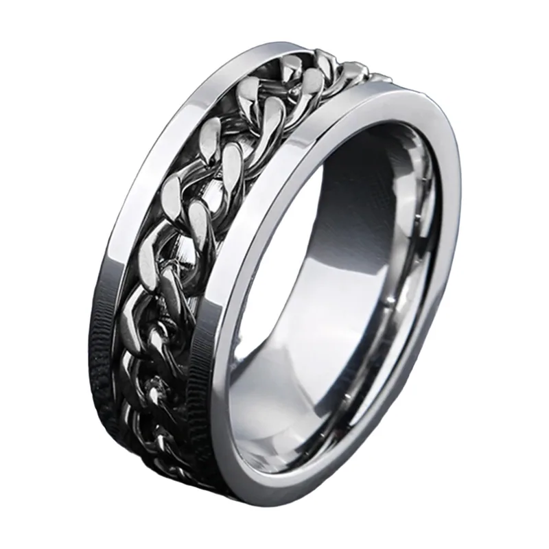 Anillo de Eslabones de Cadena, Acero Inoxidable Pulido