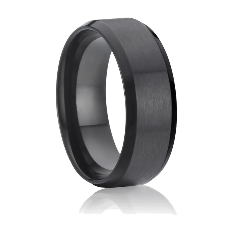 Anillo de Banda Cepillado, 8mm Acero Inoxidable