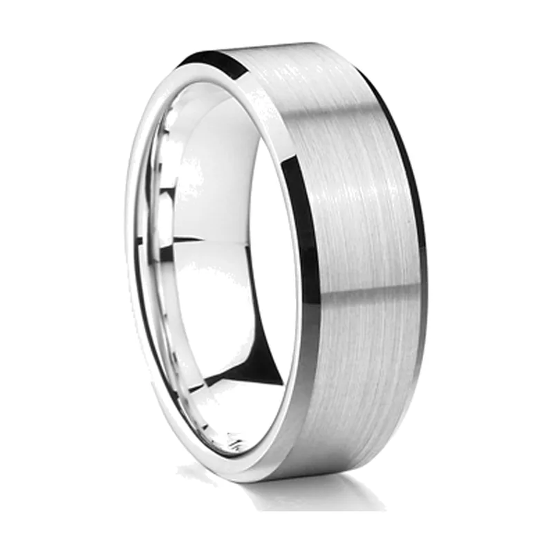 Brushed Band Ring, 8mm Stainless Steel