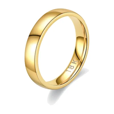 Bague Anneau Poli, Style Mariage Minimaliste, Acier Inoxydable