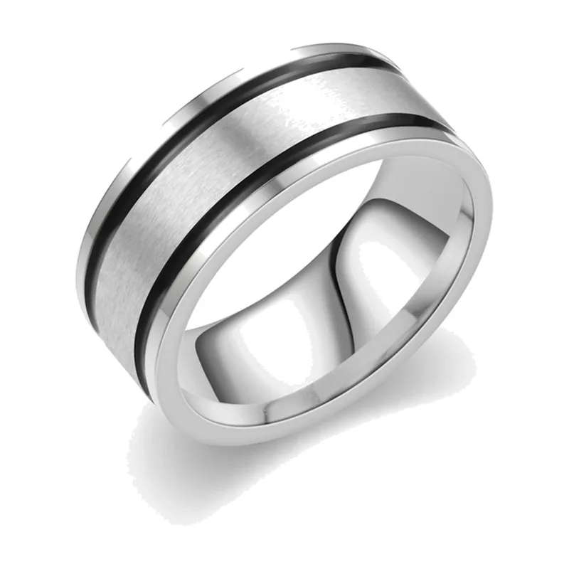 Doppelrillen-Ring, 8mm Edelstahl