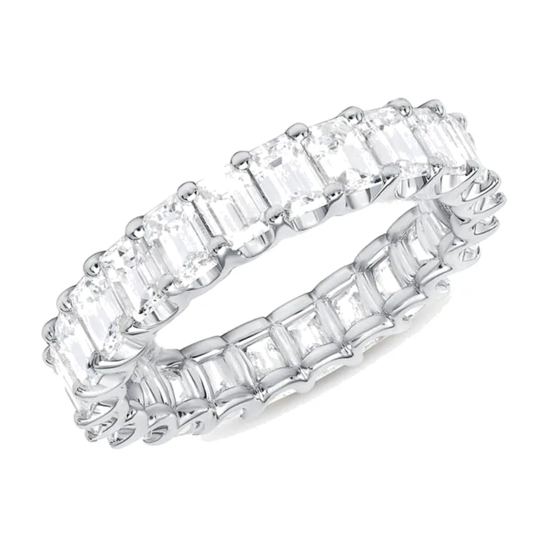 Anello Eternity con Zirconia Chiara, Acciaio Inossidabile