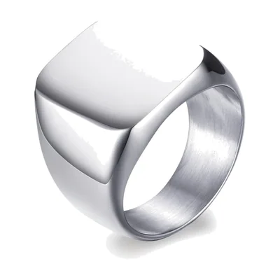 Anello Sigillo Quadrato, acciaio inossidabile 316L lucido