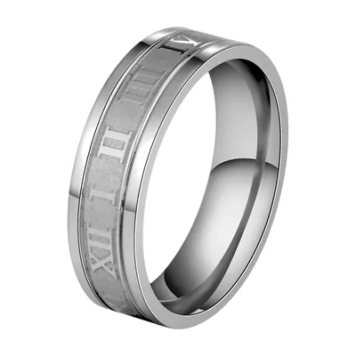 Herrenring mit römischen Ziffern, Edelstahl 316L