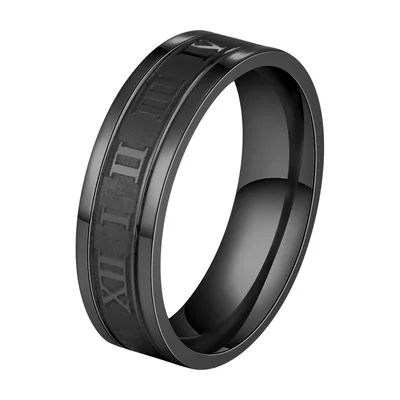 Herren Ring mit römischen Ziffern, Edelstahl 316L