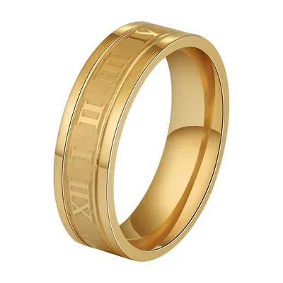 Herrenring mit römischen Ziffern, Edelstahl 316L