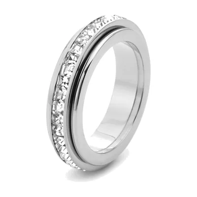 Anello Anti-Stress con Zirconia, Acciaio Inossidabile
