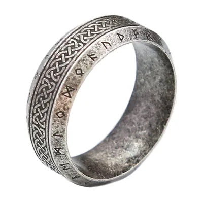 Wikinger Runenring mit keltischem Knoten, Edelstahl