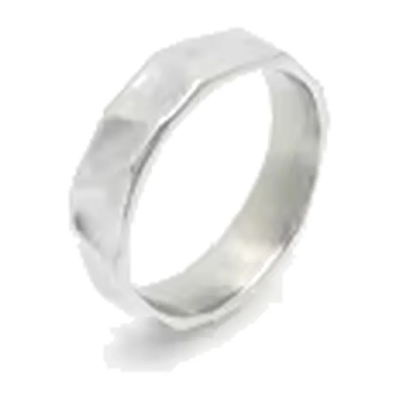 Bague Géométrique Facettée, Acier Inoxydable