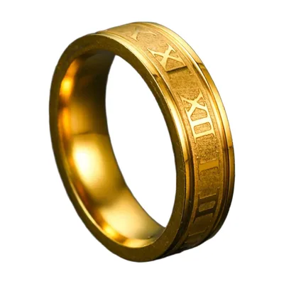 Herren Ring mit römischen Ziffern, Edelstahl