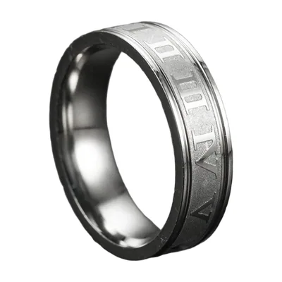 Herrenring mit römischen Ziffern, Edelstahl