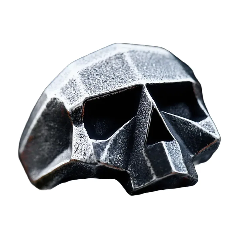 Anillo de Calavera Geométrica, Acero Inoxidable 316L