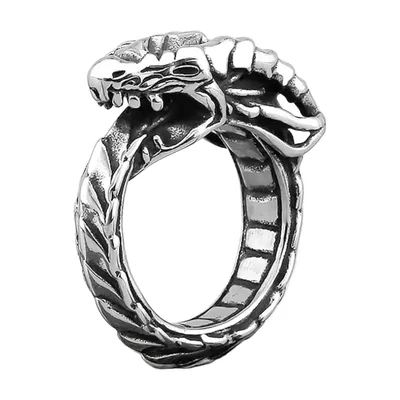 Drachenkopf Statement-Ring aus 316L Edelstahl