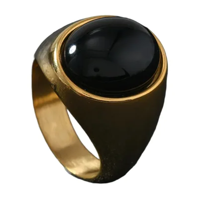 Anello Sigillo con Occhio di Tigre, Acciaio Inossidabile