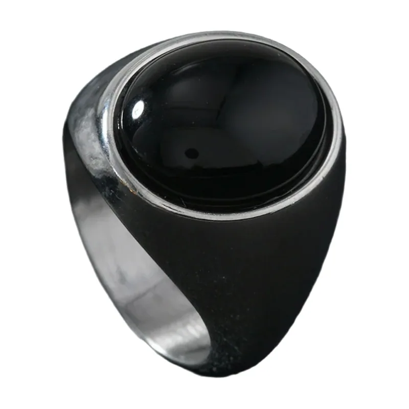 Anello Sigillo Ovale con Occhio di Tigre, Acciaio Inossidabile
