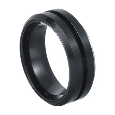 Drehring Spinner-Ring, Schwarz aus 316L Edelstahl