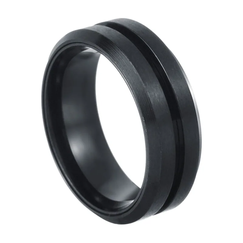 Rotating Spinner Ring, Black 316L Stainless Steel