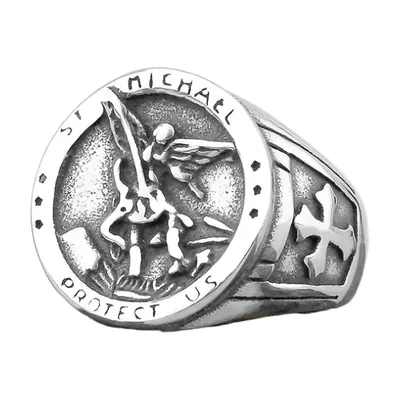 Herren Siegelring Erzengel Michael, Edelstahl