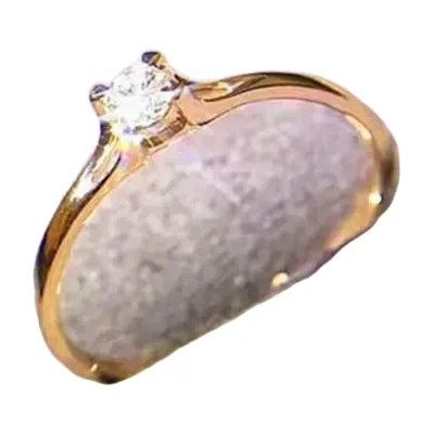 Solitaire Ring with Clear Cubic Zirconia, Stainless Steel