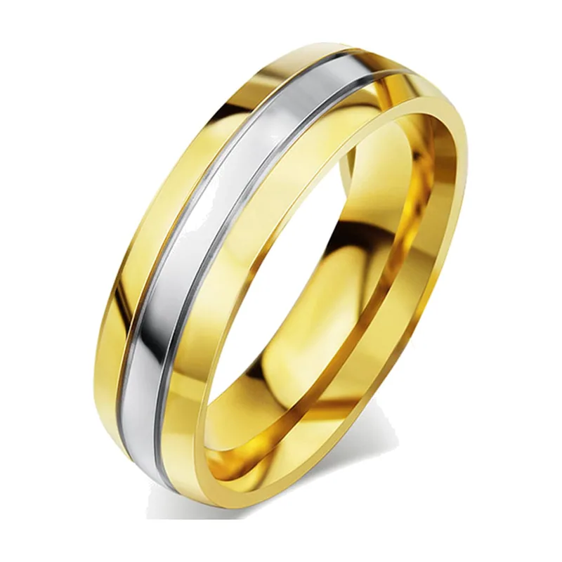 Anillo de Banda Bicolor, Acero Inoxidable 316L