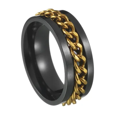 Spinner-Ring mit rotierender Kettendetail, 316L Edelstahl