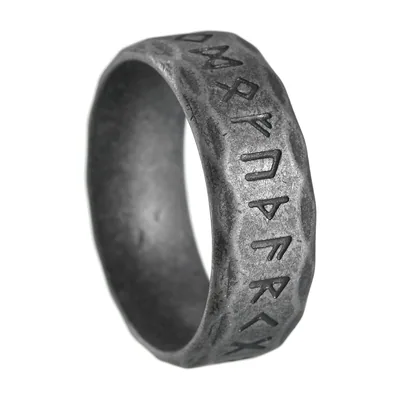 Wikinger Odin Runenring, Antik-Finish aus 316L Edelstahl