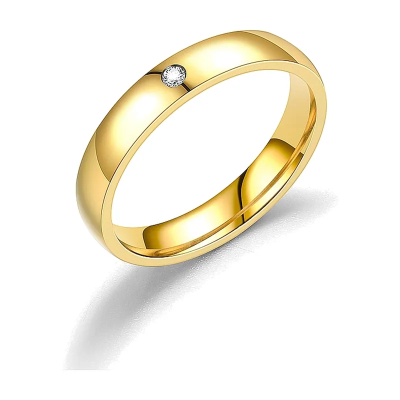 Minimalistischer Ring mit klarem Zirkonia, Edelstahl