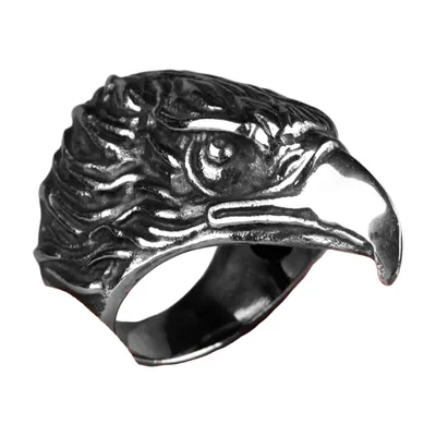 Adlerkopf Statement-Ring aus 316L Edelstahl