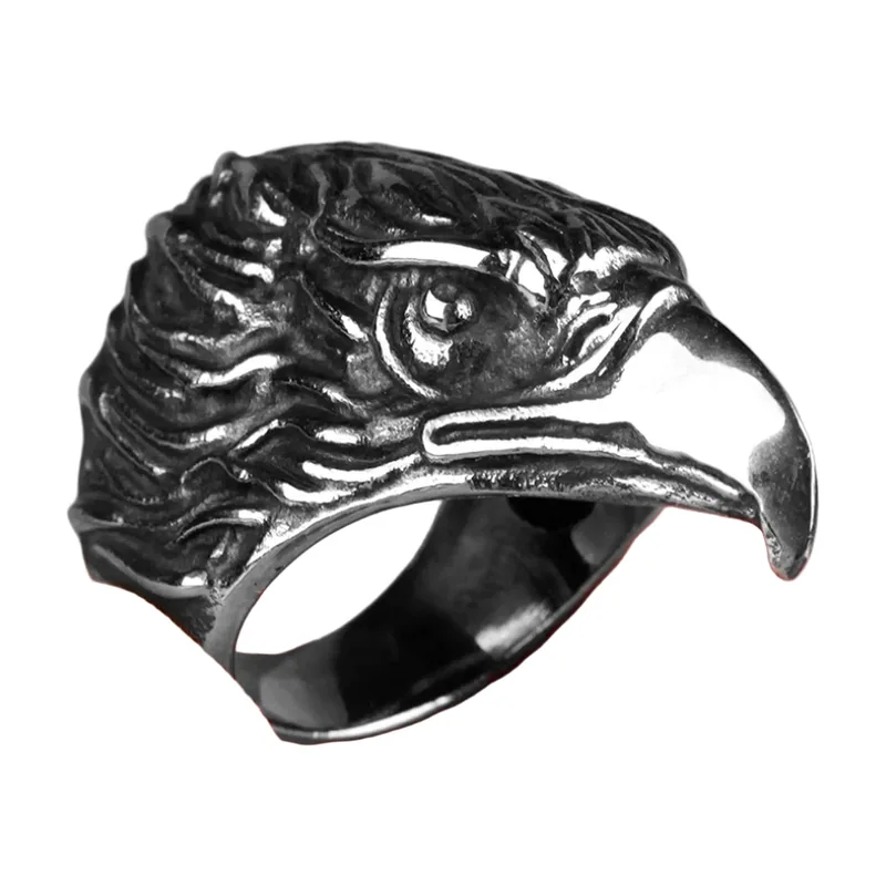 Adlerkopf Statement-Ring aus 316L Edelstahl
