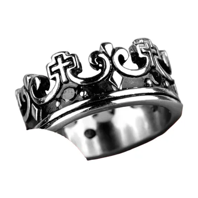 Kronen-Ring mit Zirkonia aus 316L Edelstahl