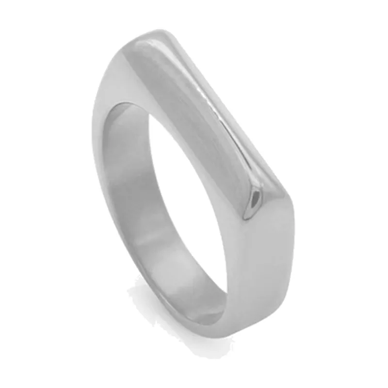 Polished Square Signet Ring, 316L Stainless Steel