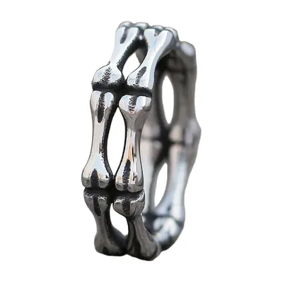 Fischgräten-Ring für Herren, Edelstahl