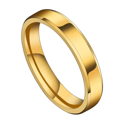 Anello a Fascia Lucidato Color Oro, Acciaio Inox 316L
