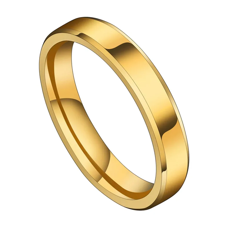 Polierter Herrenring in Goldoptik, 316L Edelstahl