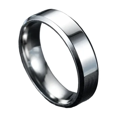 Plain Polished Band Ring, 6mm, Stainless Steel