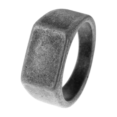 Anello Sigillo Rettangolare, Acciaio Inossidabile Opaco
