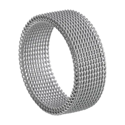 Anillo de Malla Tejida, Acero Inoxidable