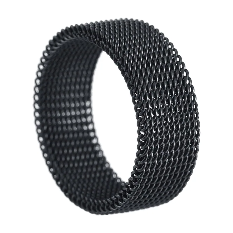 Mesh Chain Band Ring, Stainless Steel