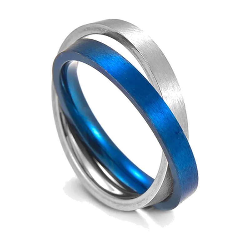 Bague Double Entrelacée, Acier Inoxydable Bicolore