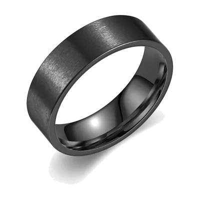 Flat Band Ring, 6mm Brushed Stainless Steel
