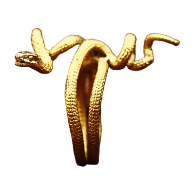 Schlangen-Wrap-Ring in Goldoptik, 316L Edelstahl